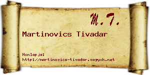 Martinovics Tivadar névjegykártya