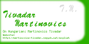 tivadar martinovics business card